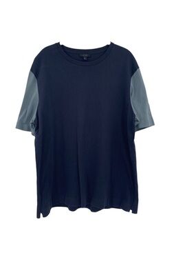 COS Shirt Mens XL Regular Crewneck Navy Blue Gray Colorblock Basic Cotton Tee